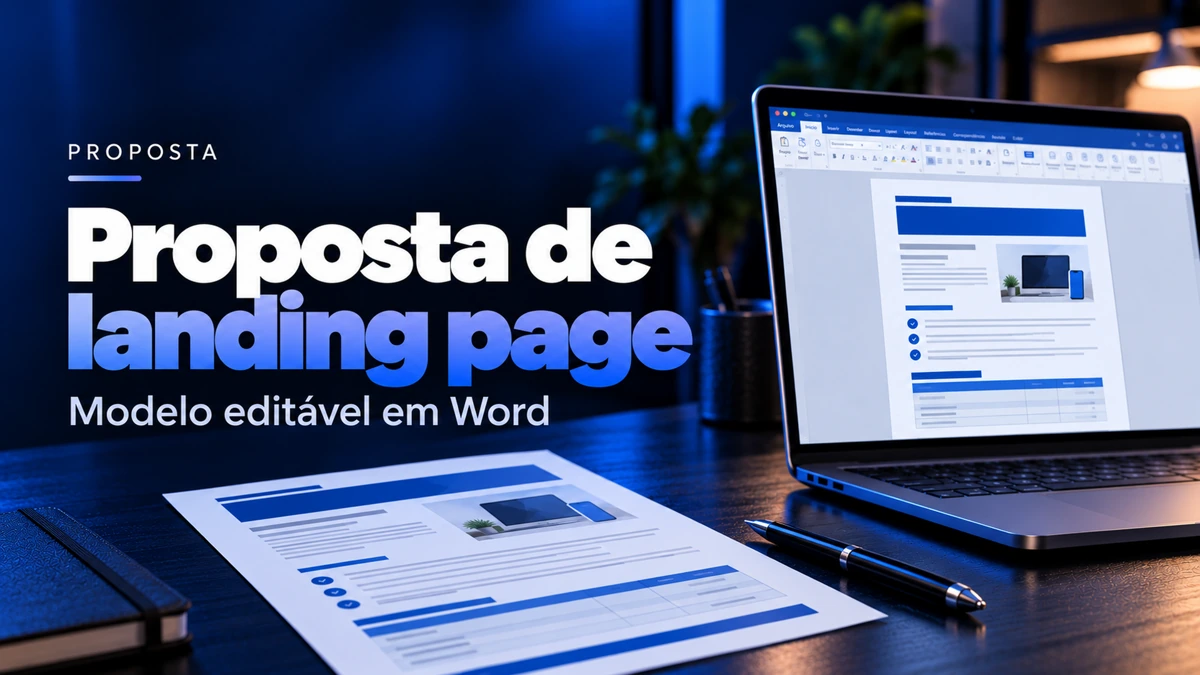 Arte aprovada da proposta de landing page editável